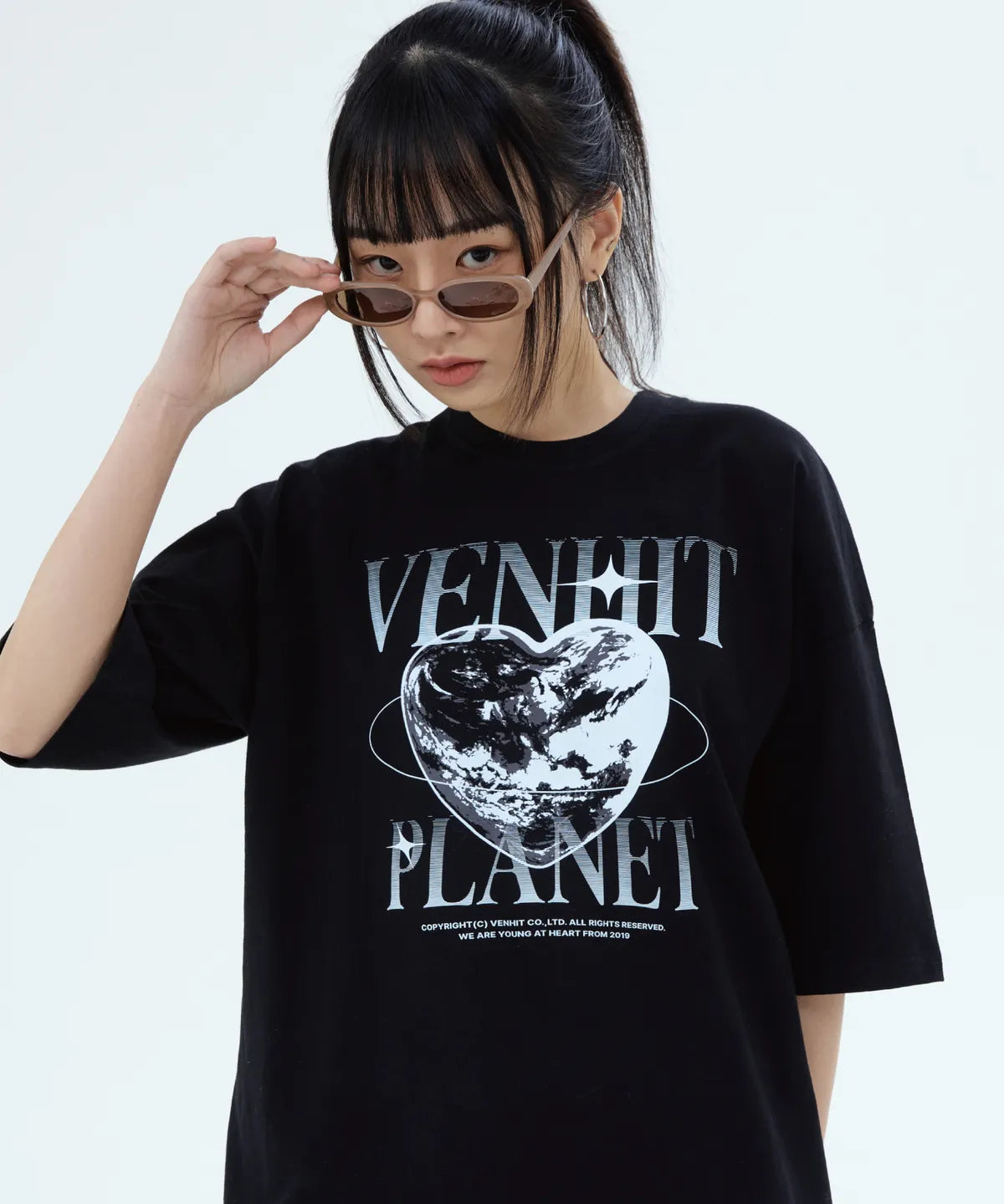 BLACK PLANET OVERFITTED FABRIC T-SHIRT