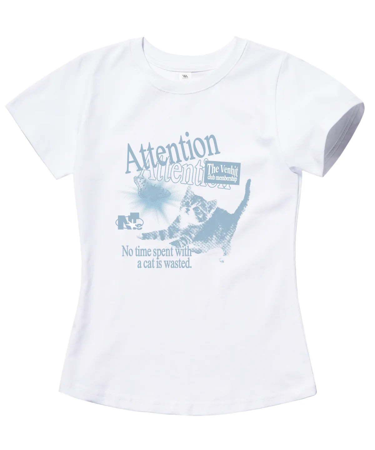 ATTENTION CAT Slim-Fit Long-Sleeved T-Shirt