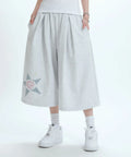 Check Star Applique Bermuda Pants