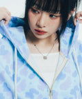 Angel Camo Hooded Jacket - Blue