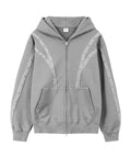 Studded Sherri Hooded Jacket - Gray