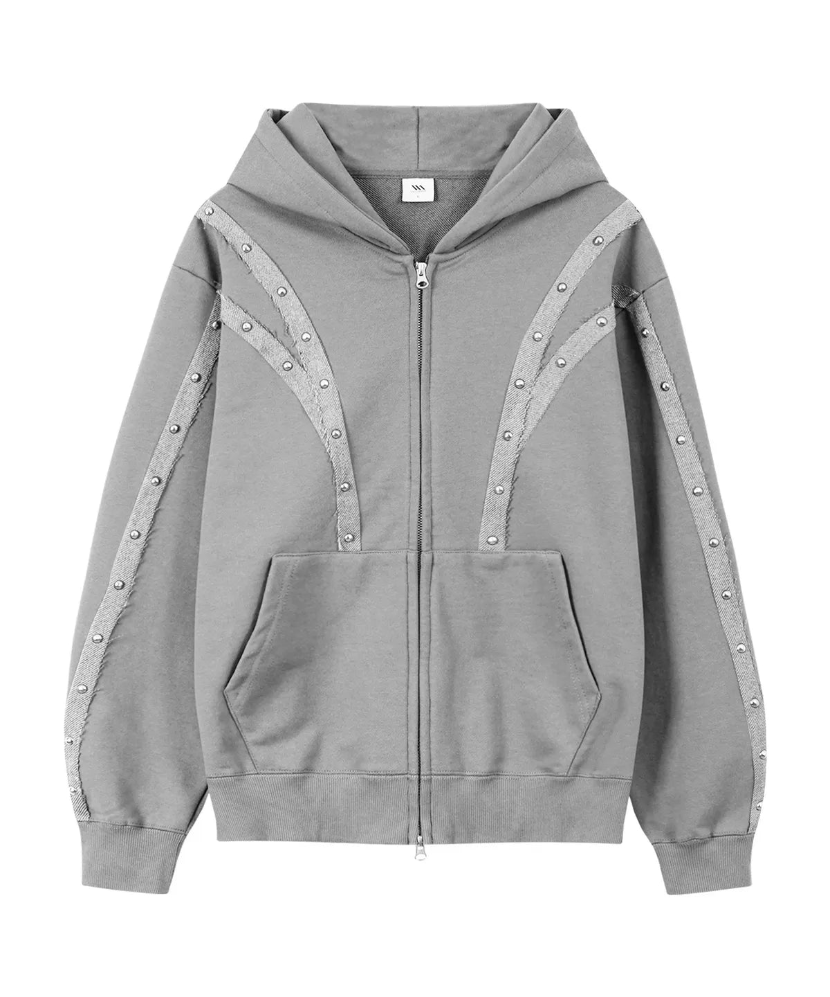 Studded Sherri Hooded Jacket - Gray