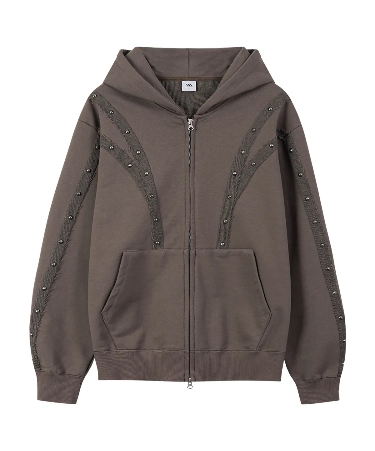 Studded Sherri Hooded Jacket - Brown