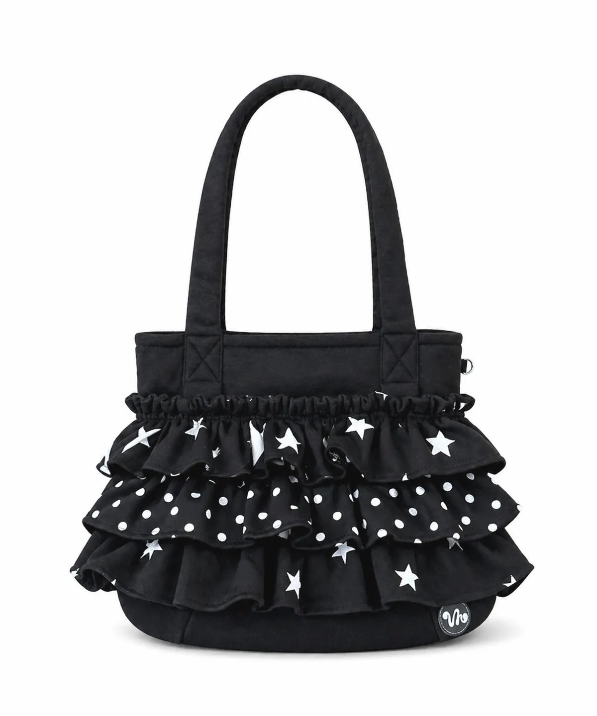 Star Dot Ruffle Shoulder Bag _ Black