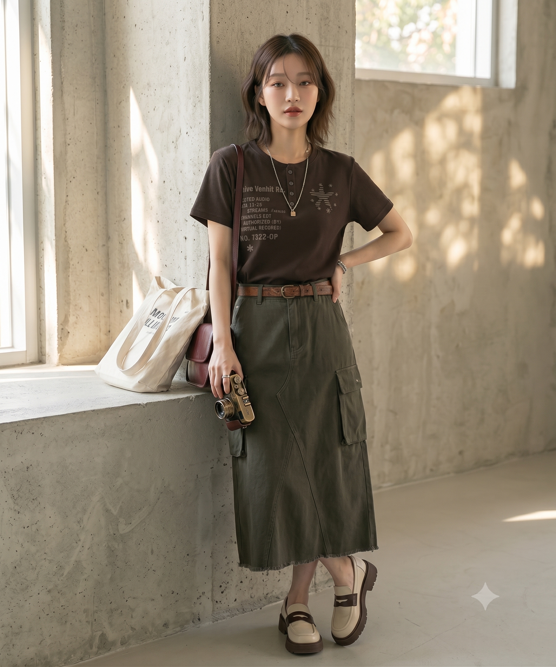 Starfish Henry Neck Waffle T-shirt